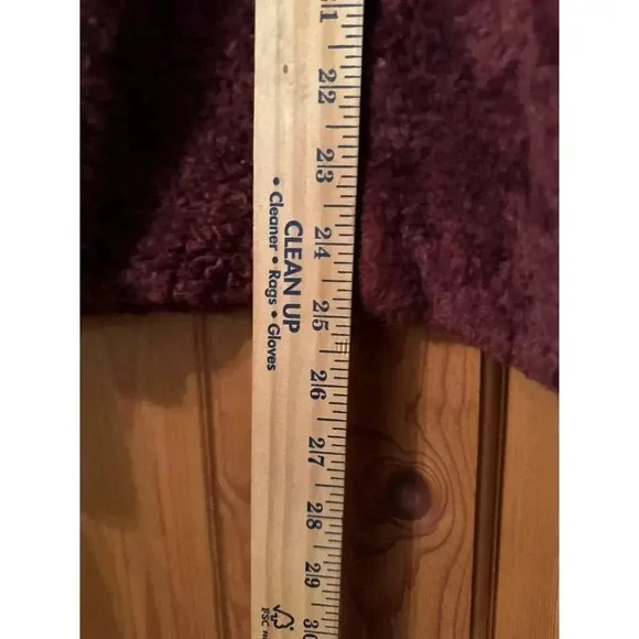 Pendleton Burgandy Sherpa pull over pleaid wool accents L - Picture 8 of 10